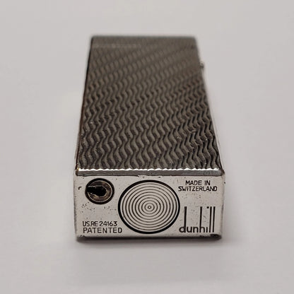 1970s Alfred Dunhill Rollagas Silver Plated & Wavy Lines Lighter