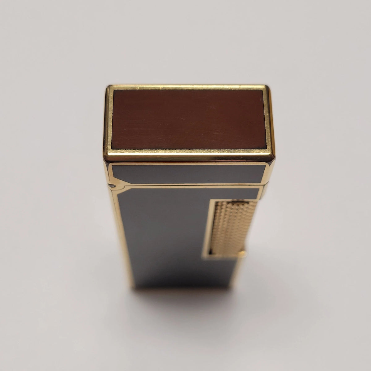 Alfred Dunhill Rollagas Two-Tone Brown Lacquer & Gold Plated Lighter