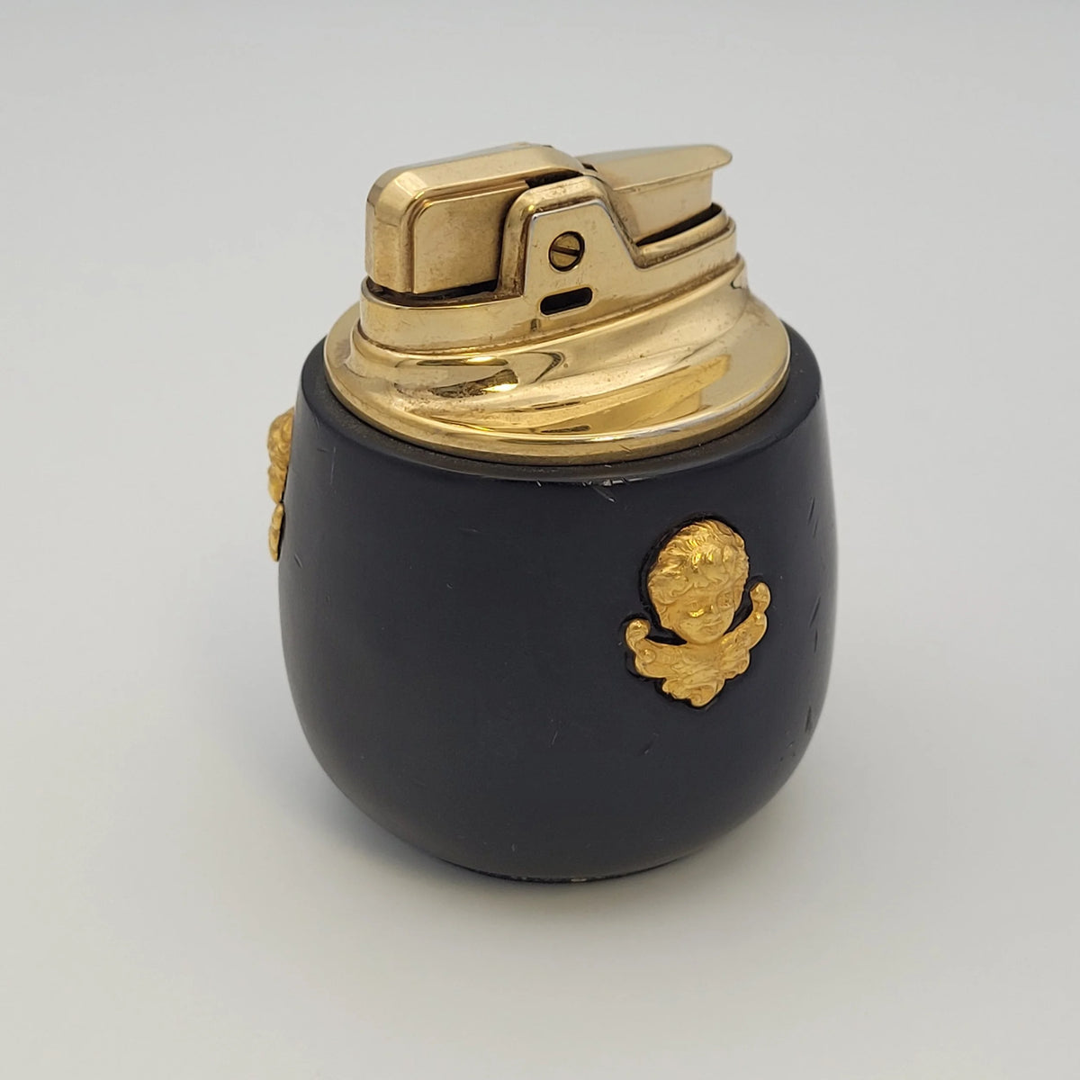 Ronson Cupid Black & Gold Table Lighter