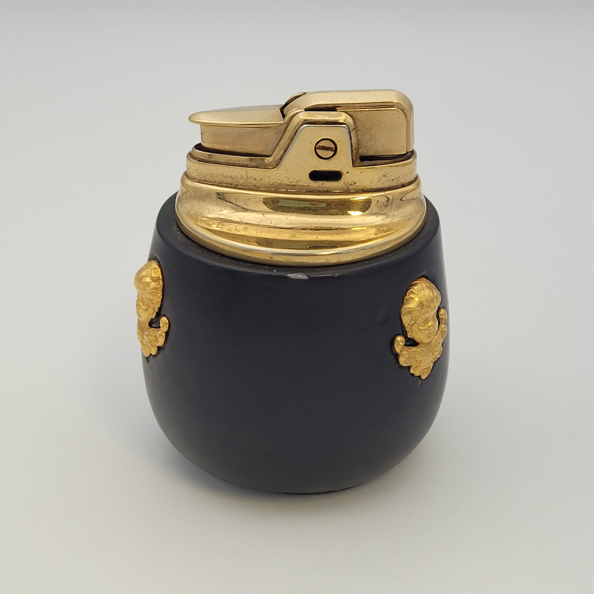 Ronson Cupid Black & Gold Table Lighter