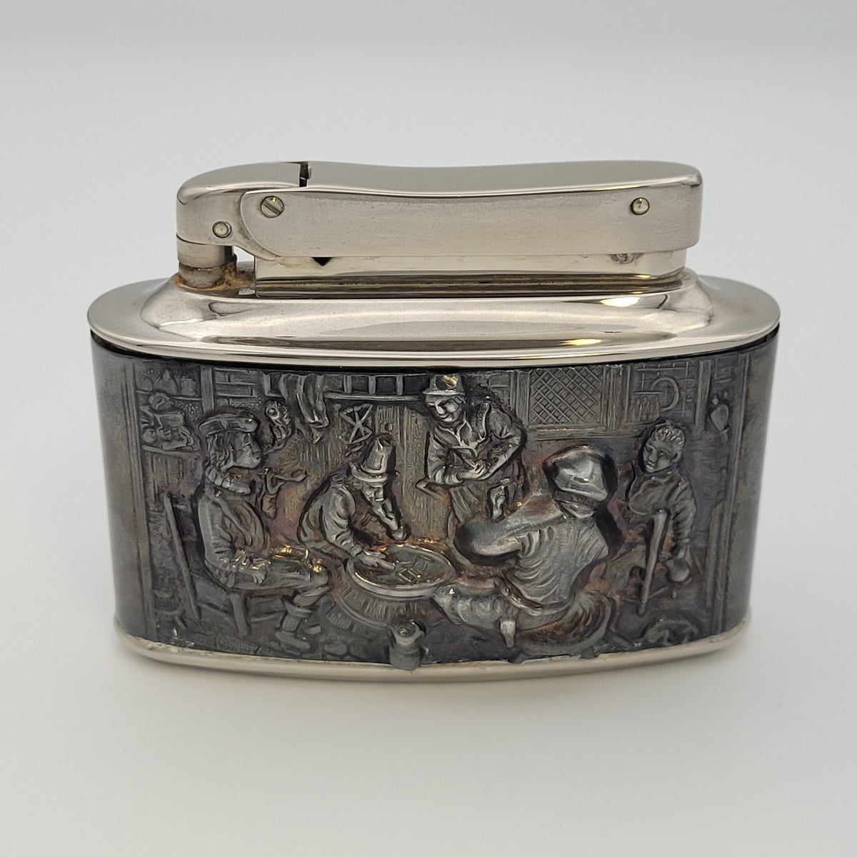 1950s Mylflam Diplomat Village Scene Table Lighter