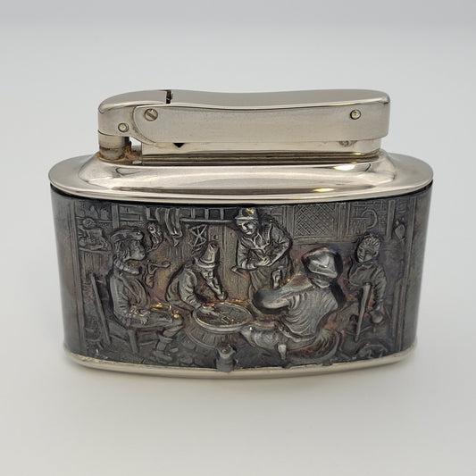 1950s Mylflam Diplomat Village Scene Table Lighter
