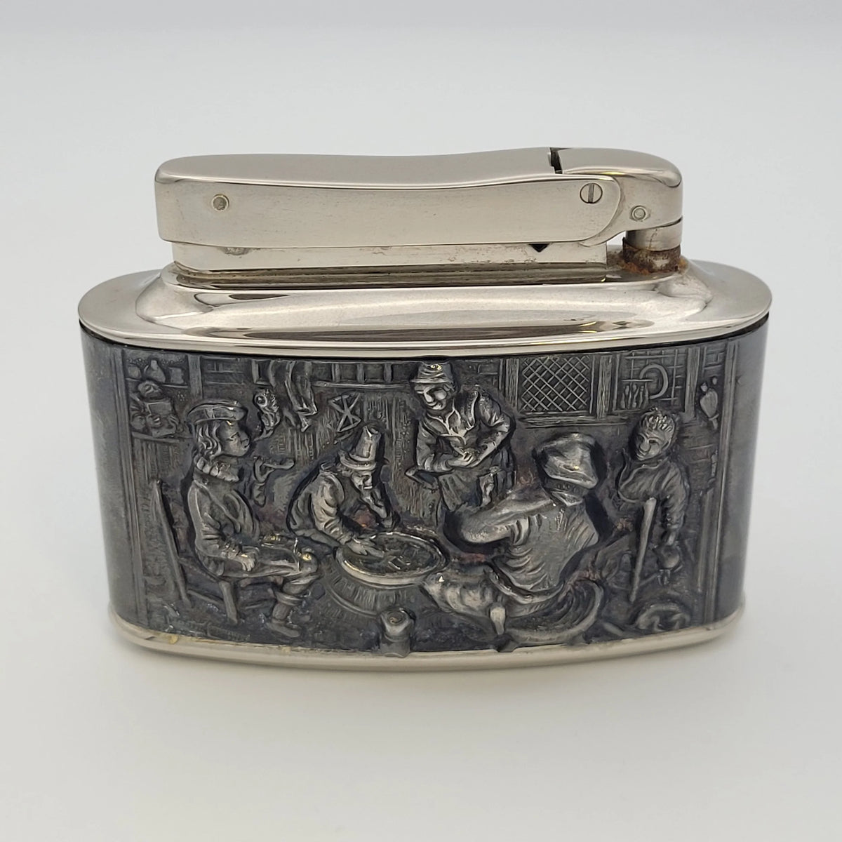 1950s Mylflam Diplomat Village Scene Table Lighter