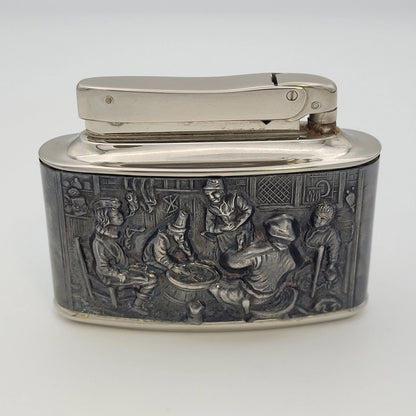 1950s Mylflam Diplomat Village Scene Table Lighter