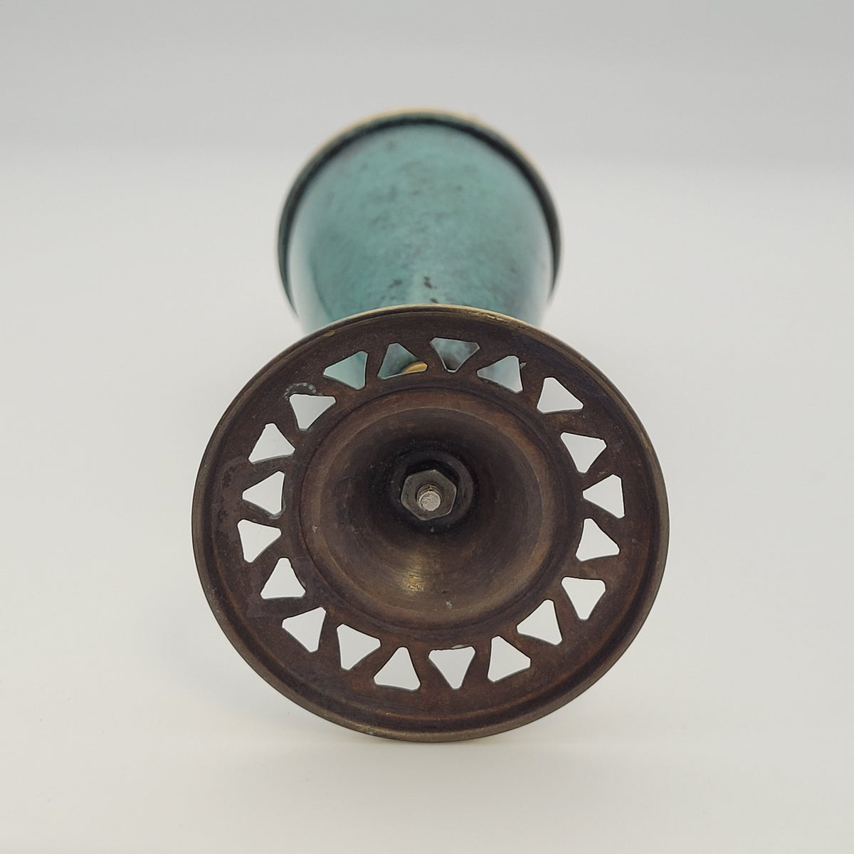 Vintage Unbranded Gold & Turquoise Table Lighter
