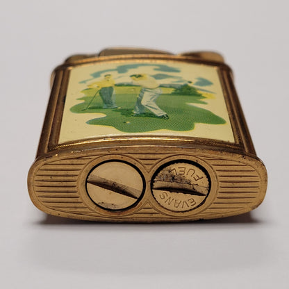 1950s Evans Banner Golfer Scene Pocket Lighter