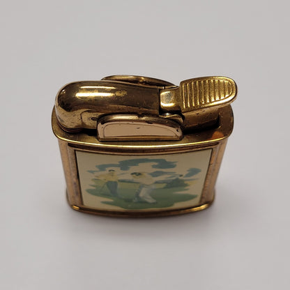 1950s Evans Banner Golfer Scene Pocket Lighter