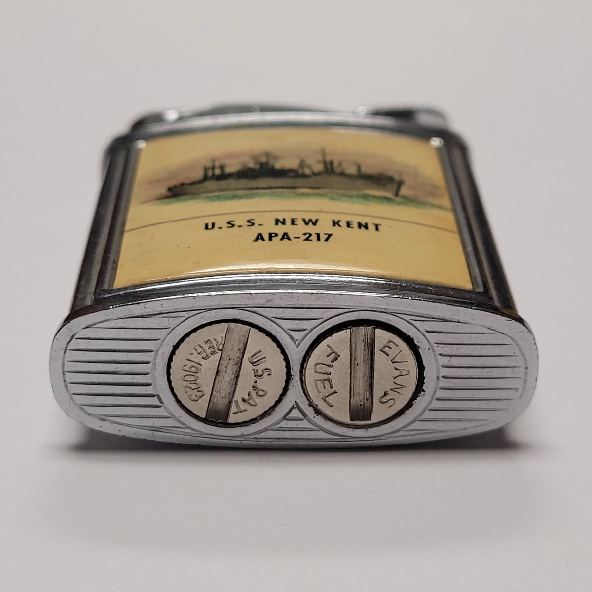 1950s Evans Banner U.S.S. New Kent Military Pocket Lighter