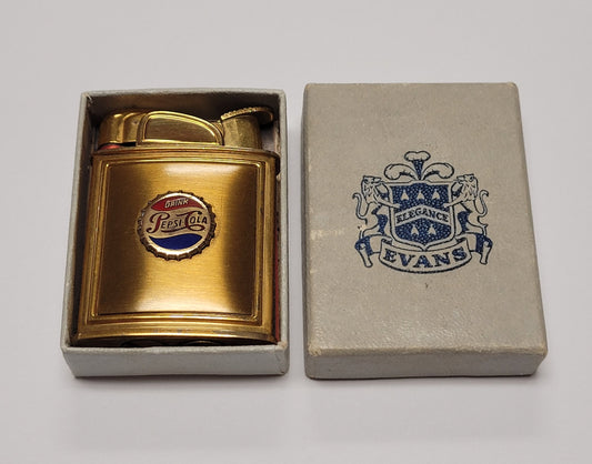 1950s Evans Banner Pepsi-Cola Gold Pocket Lighter