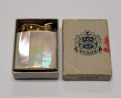 1950s Evans Banner Mother of Pearl Pocket Lighter