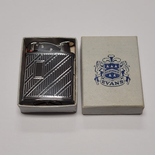 1950s Evans Banner Chrome Panels Pocket Lighter