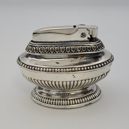 1930s Ronson Queen Anne Silver Plated Petrol Table Lighter