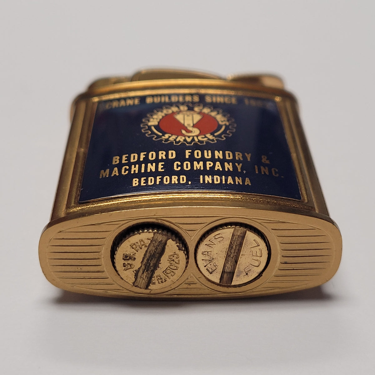 1950s Evans Banner Bedford Foundry & Machine Company Pocket Lighter