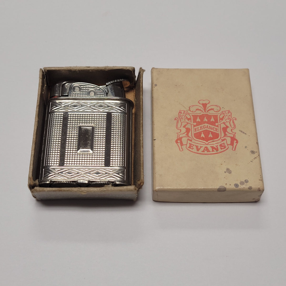 1950s Evans Art Deco Chrome Pocket Lighter