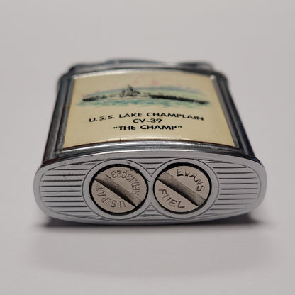 1950s Evans U.S.S. Lake Champlain Military Pocket Lighter