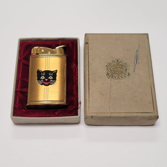 1950s Evans Supreme Black Cat Pocket Lighter
