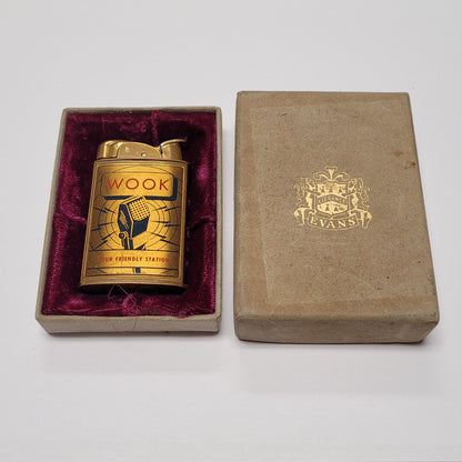 1950s Evans Supreme WOOK Radio Station Pocket Lighter
