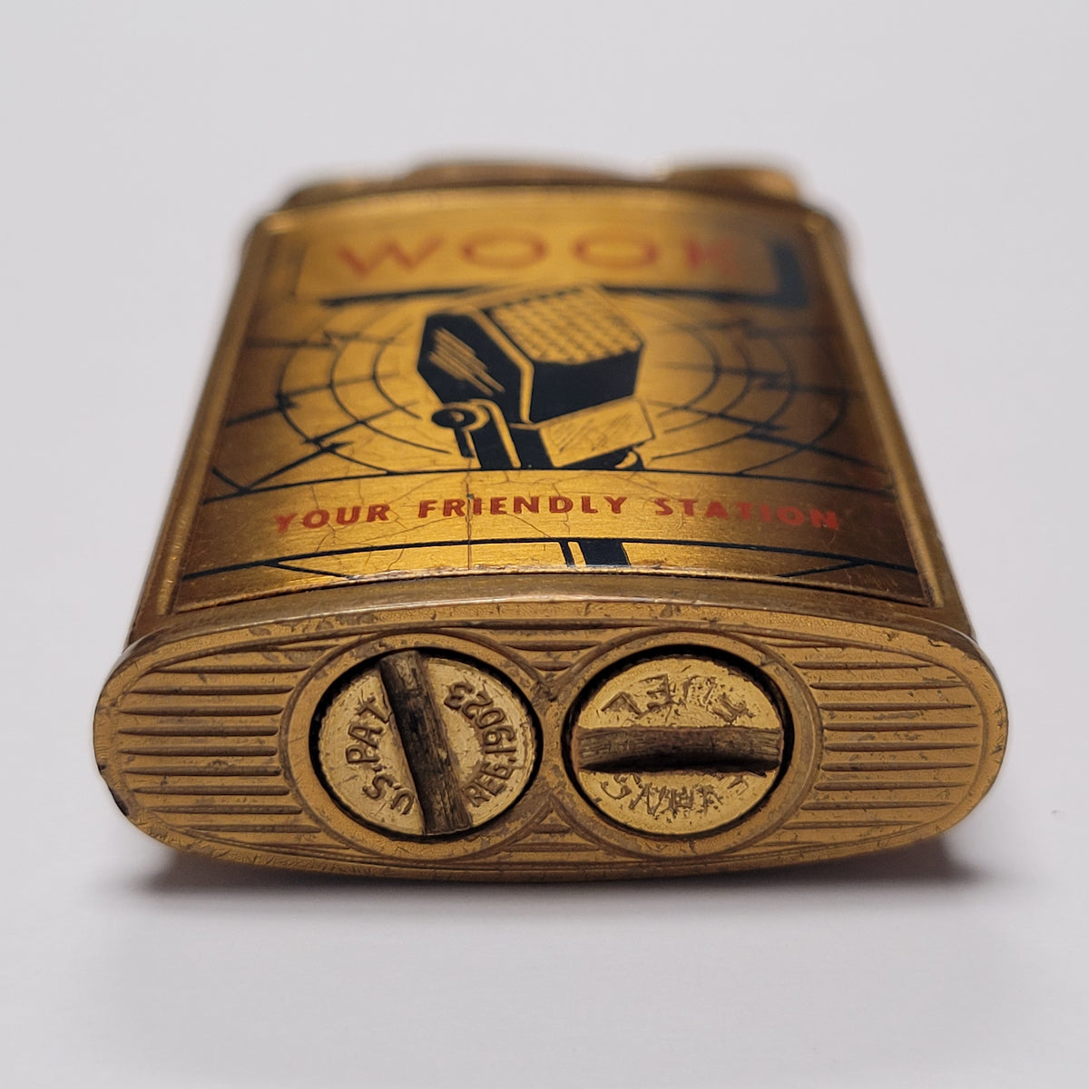 1950s Evans Supreme WOOK Radio Station Pocket Lighter