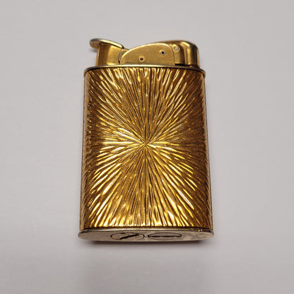 1950s Evans Supreme Sunburst Gold / Gems Pocket Lighter