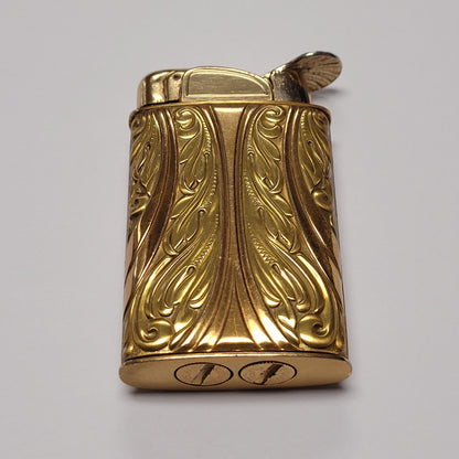 1950s Evans Supreme Gold Plated Floral Pocket Lighter