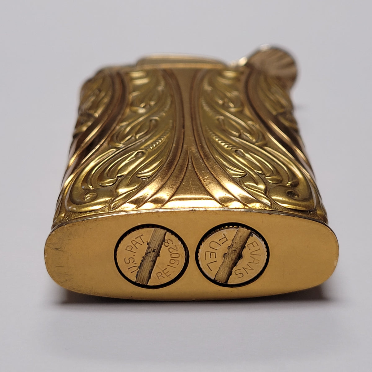 1950s Evans Supreme Gold Plated Floral Pocket Lighter