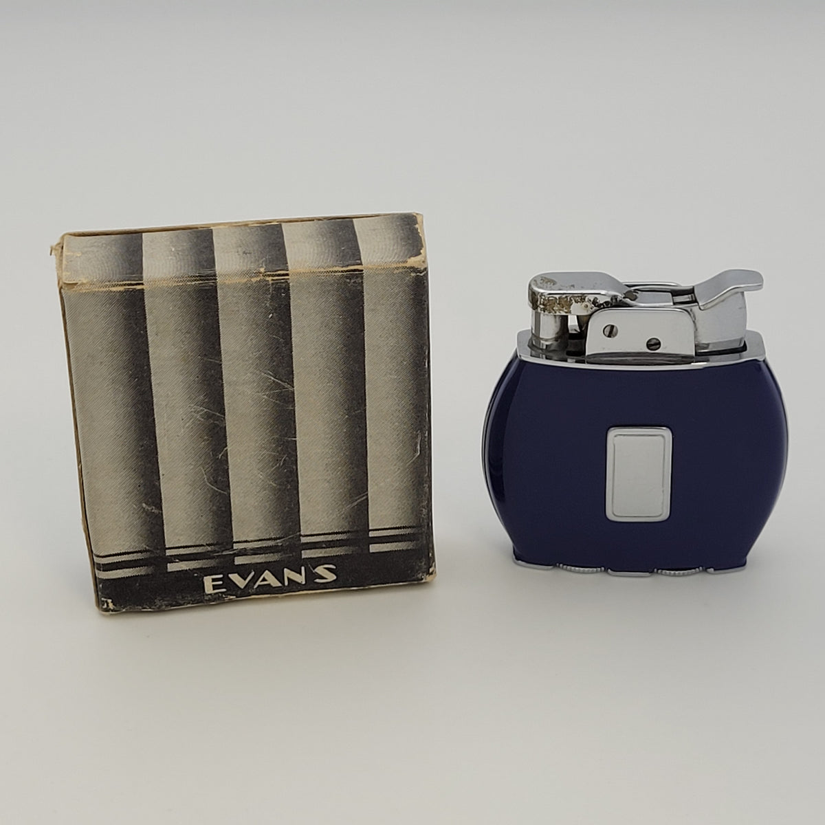 1950s Evans Trig-A-Lite Blue Enamel Pocket Lighter