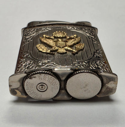 1950s Evans Banner U.S. Army Emblem Chrome Pocket Lighter