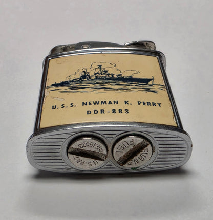 1950s Evans Banner U.S.S. Newman K. Perry Military Pocket Lighter