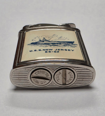 1950s Evans Banner U.S.S. New Jersey Military Pocket Lighter