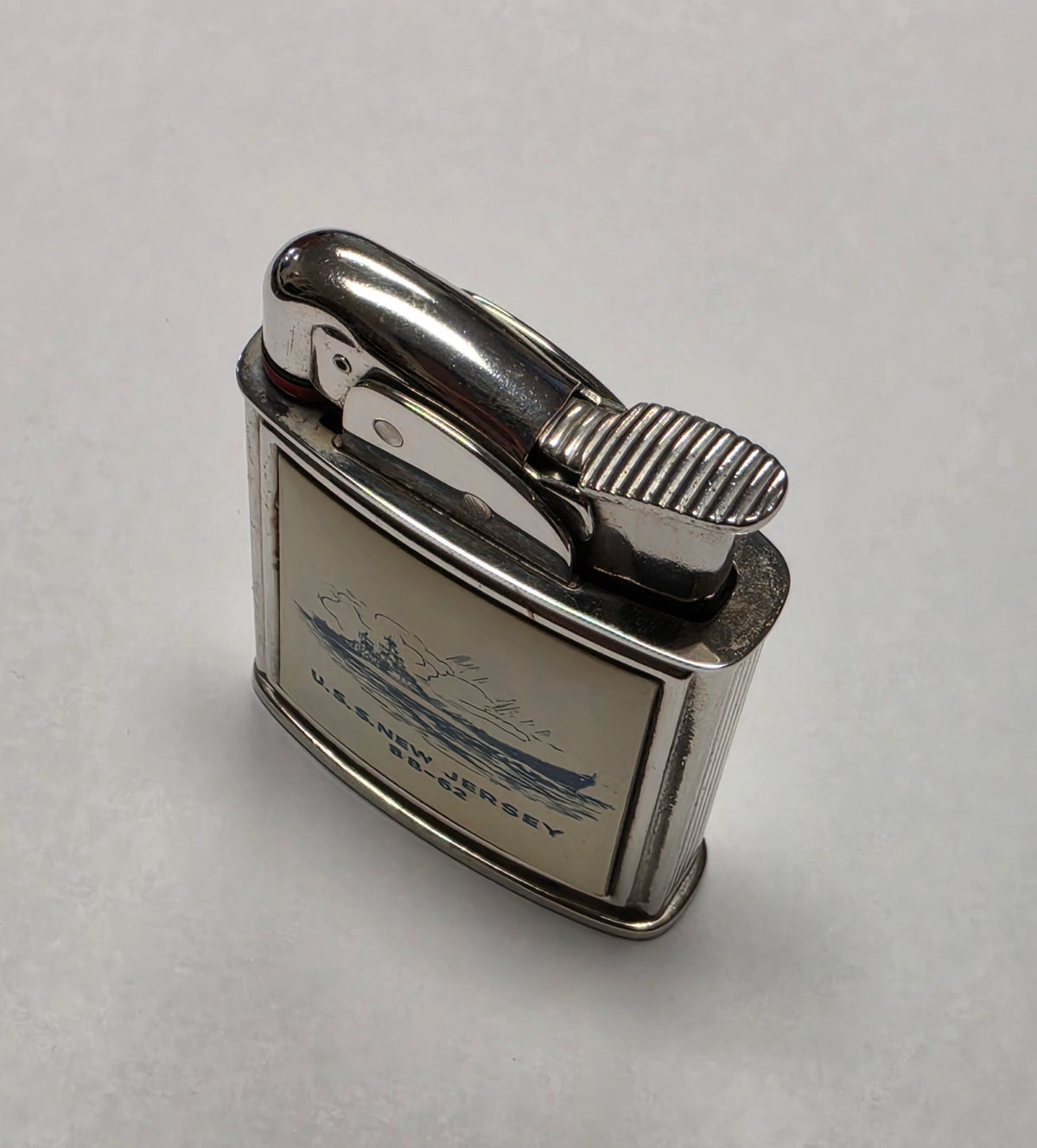 1950s Evans Banner U.S.S. New Jersey Military Pocket Lighter
