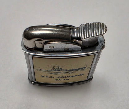 1950s Evans Banner U.S.S. Columbus Military Pocket Lighter
