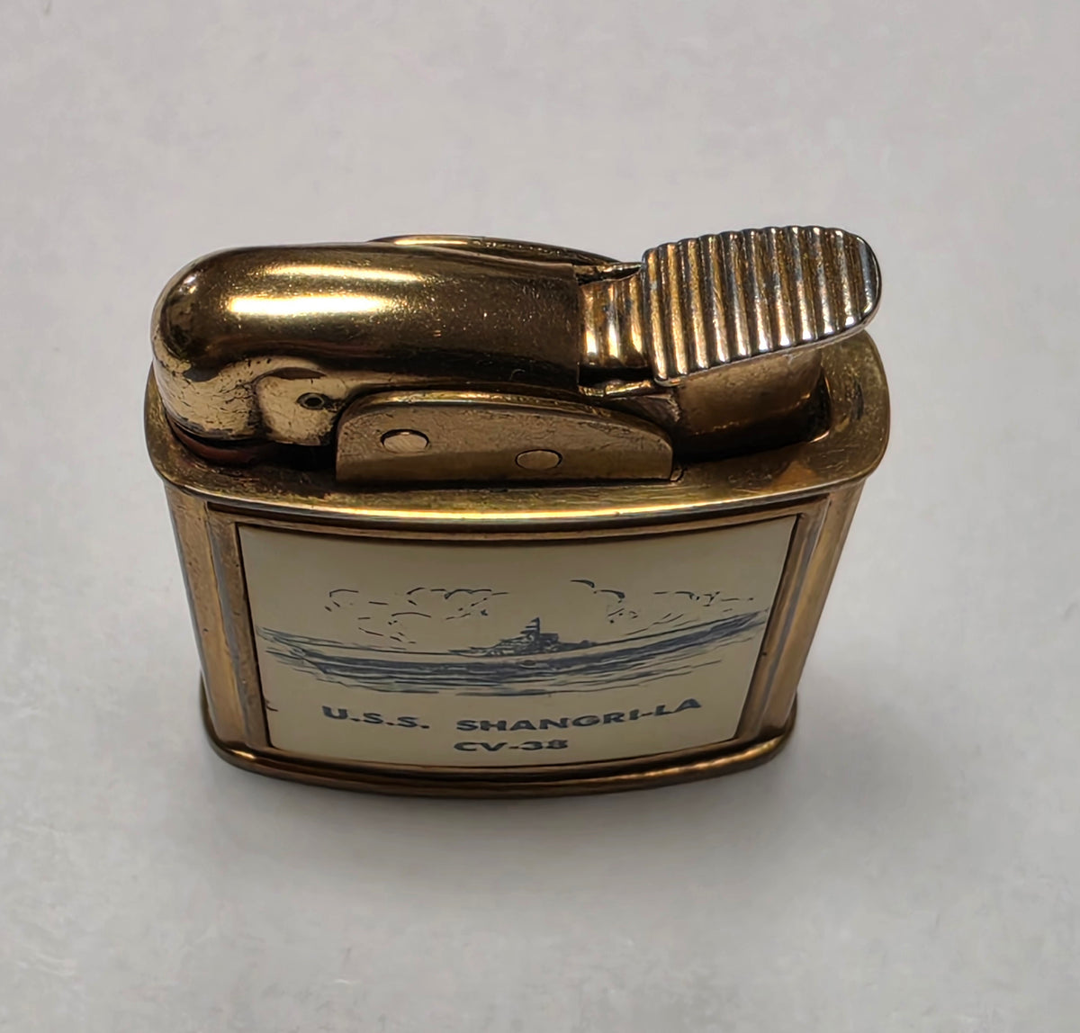 1950s Evans Banner U.S.S. Shangri-La Military Pocket Lighter