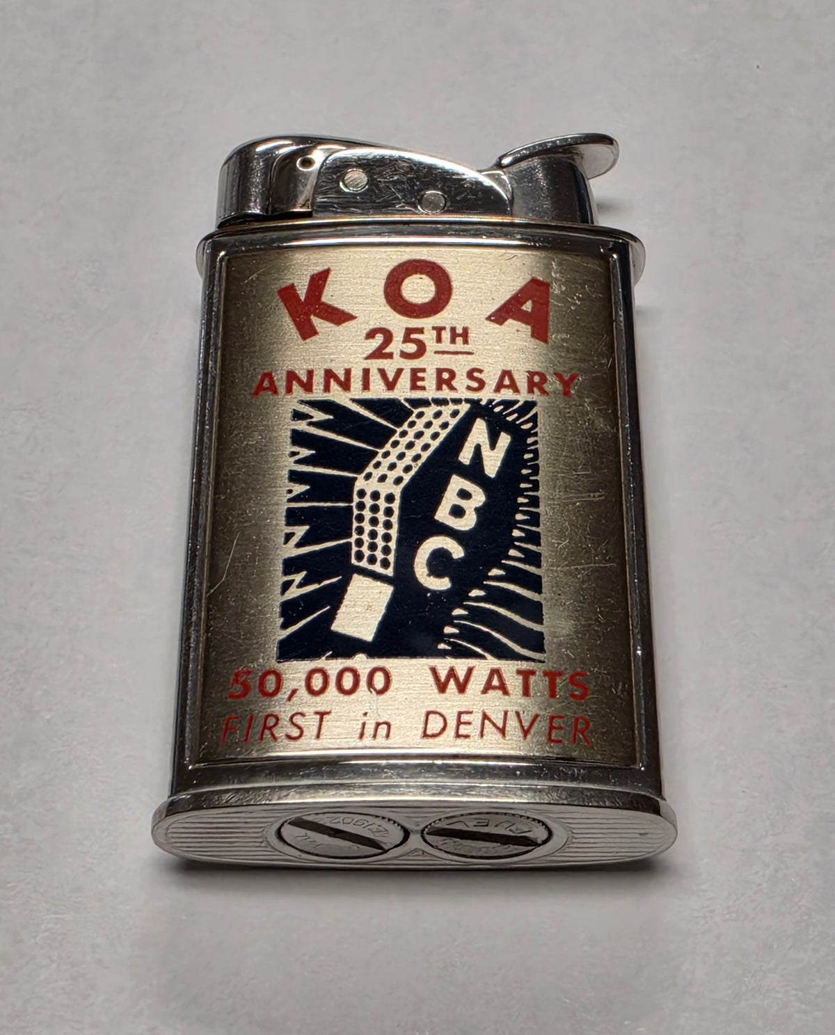 1950s Evans Supreme KOA Denver Radio Station Pocket Lighter