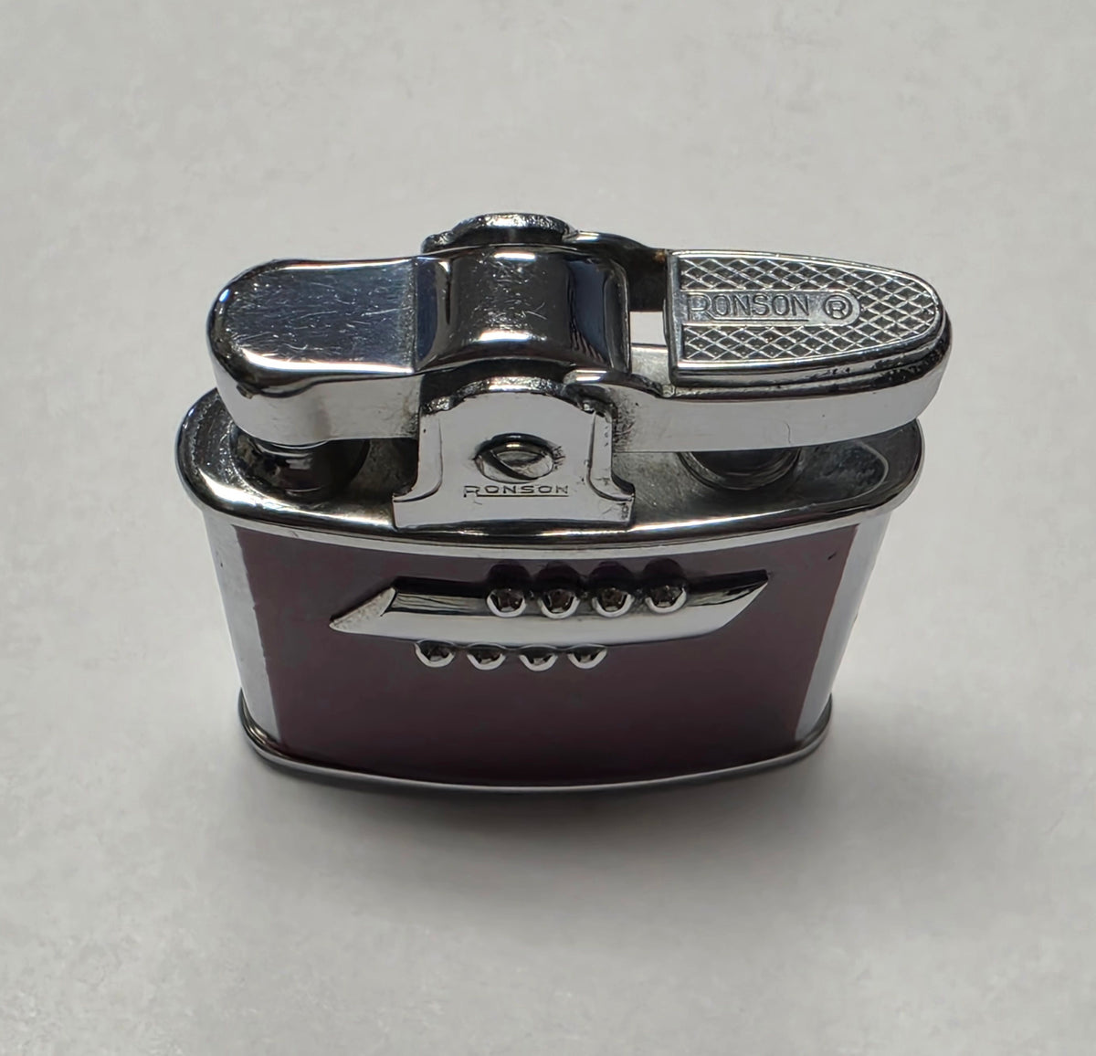 1930s Ronson Princess Maroon Enamel Lighter
