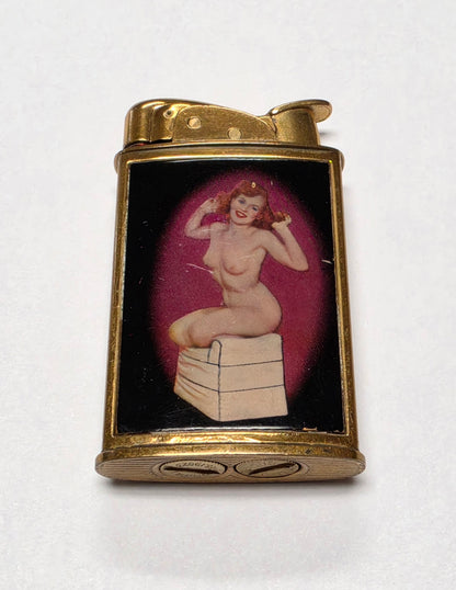 1950s Evans Supreme Nude Woman Pocket Lighter