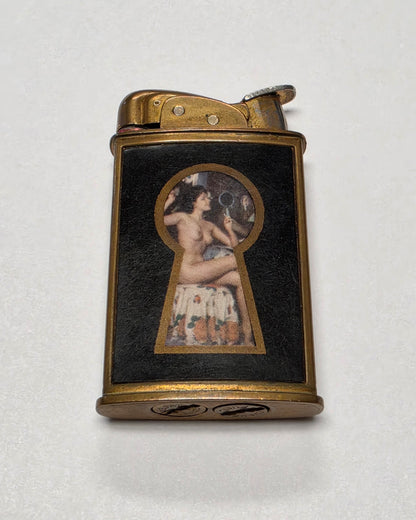 1950s Evans Supreme Nude Woman Peephole Pocket Lighter
