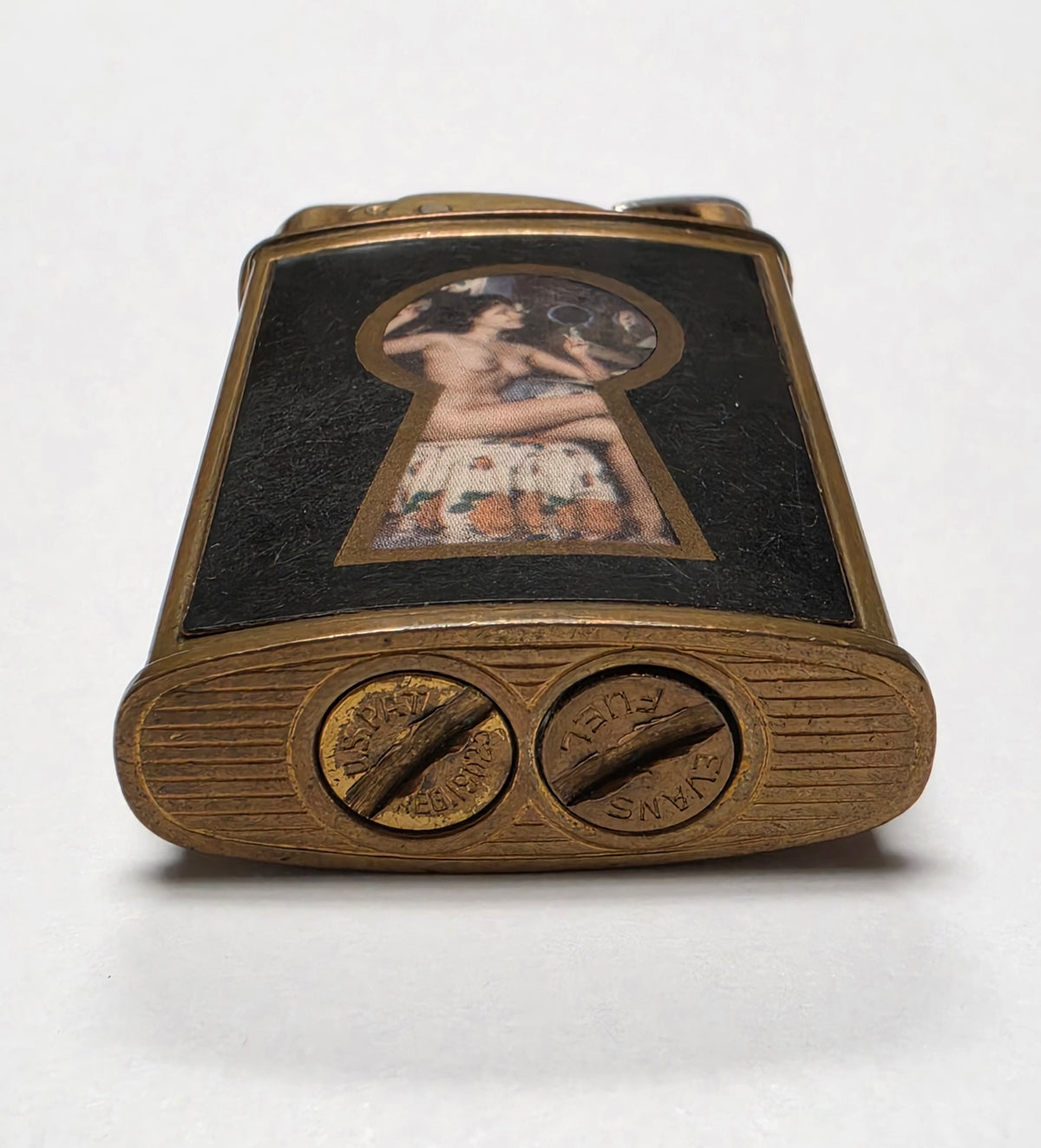 1950s Evans Supreme Nude Woman Peephole Pocket Lighter