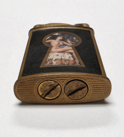 1950s Evans Supreme Nude Woman Peephole Pocket Lighter