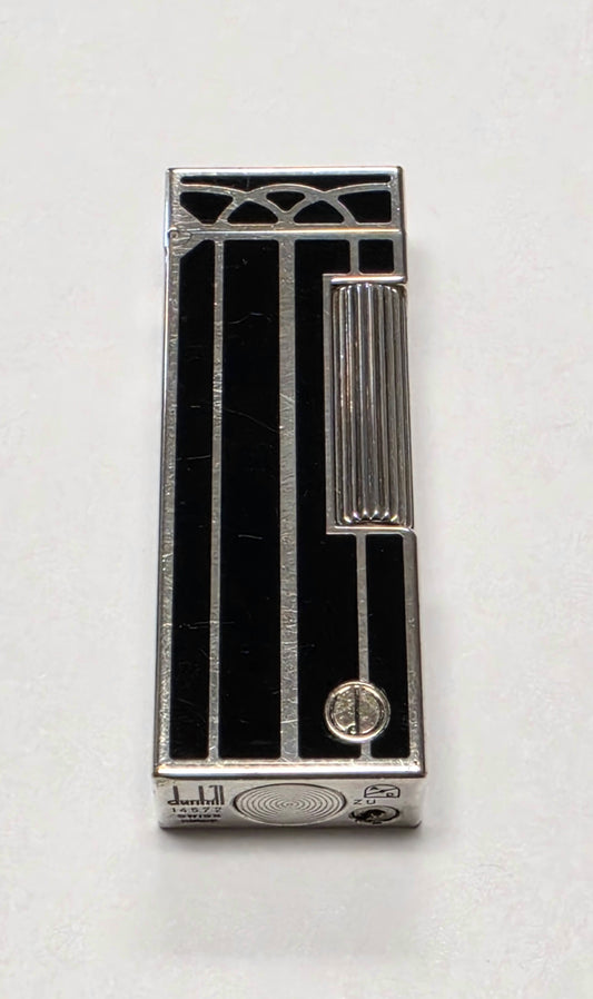 Alfred Dunhill Rollagas Art Deco Black Lacquer Lighter
