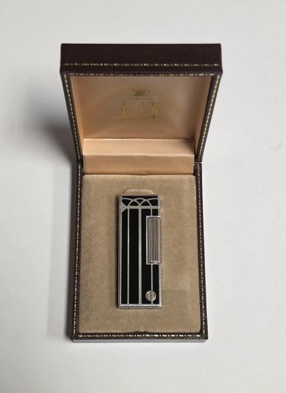 Alfred Dunhill Rollagas Art Deco Black Lacquer Lighter