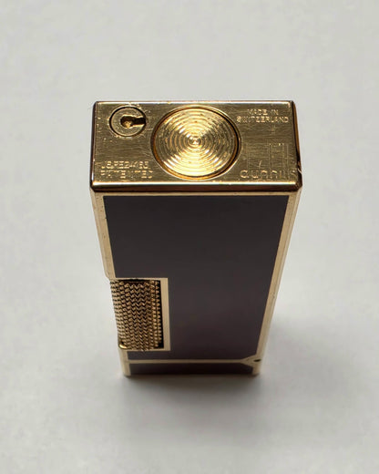 Alfred Dunhill Rollagas Gold Plated & Red Lacquer Lighter