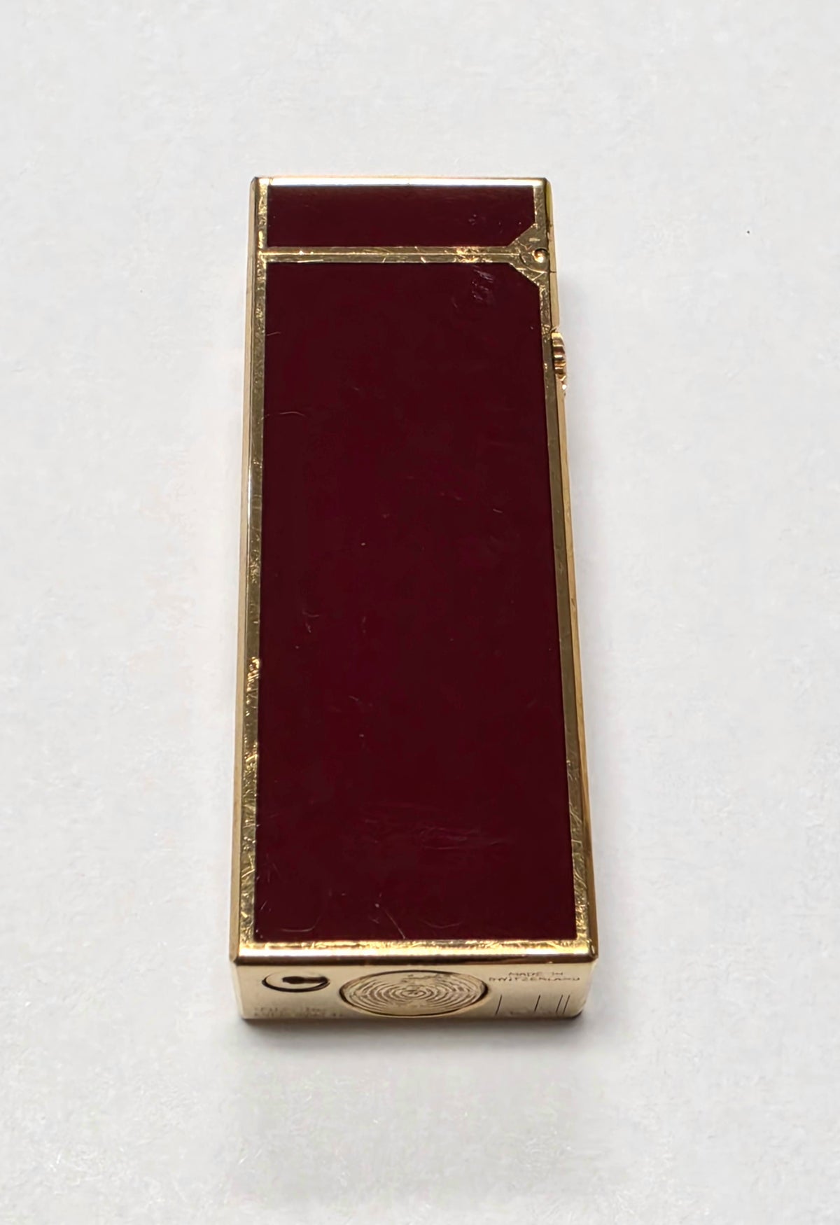 Alfred Dunhill Rollagas Gold Plated & Red Lacquer Lighter