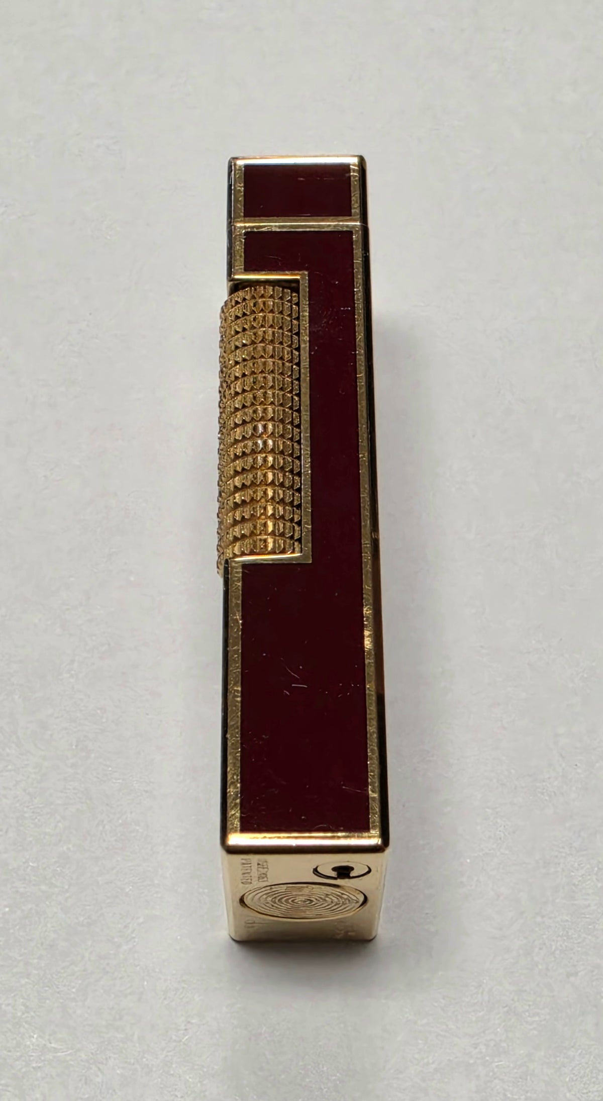 Alfred Dunhill Rollagas Gold Plated & Red Lacquer Lighter