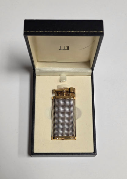 Alfred Dunhill Unique Gold & Silver Hobnail Lift Arm Lighter