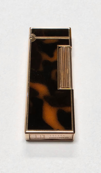Alfred Dunhill Gemline Gold Plated Tortoise Lacquer Lighter