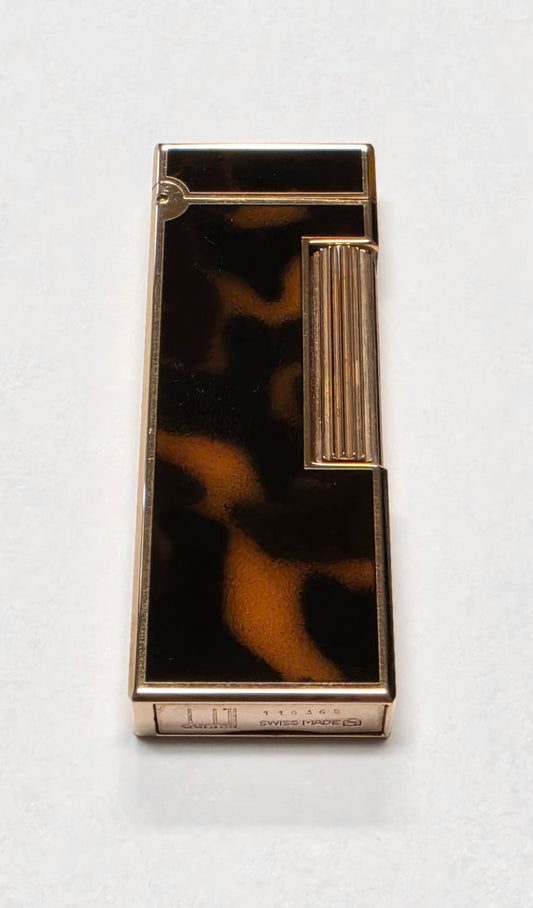 Alfred Dunhill Gemline Gold Plated Tortoise Lacquer Lighter