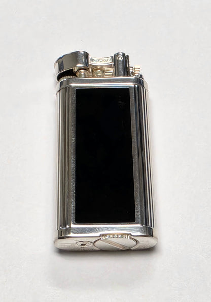 Alfred Dunhill Unique Silver & Black Lacquer Lift Arm Lighter