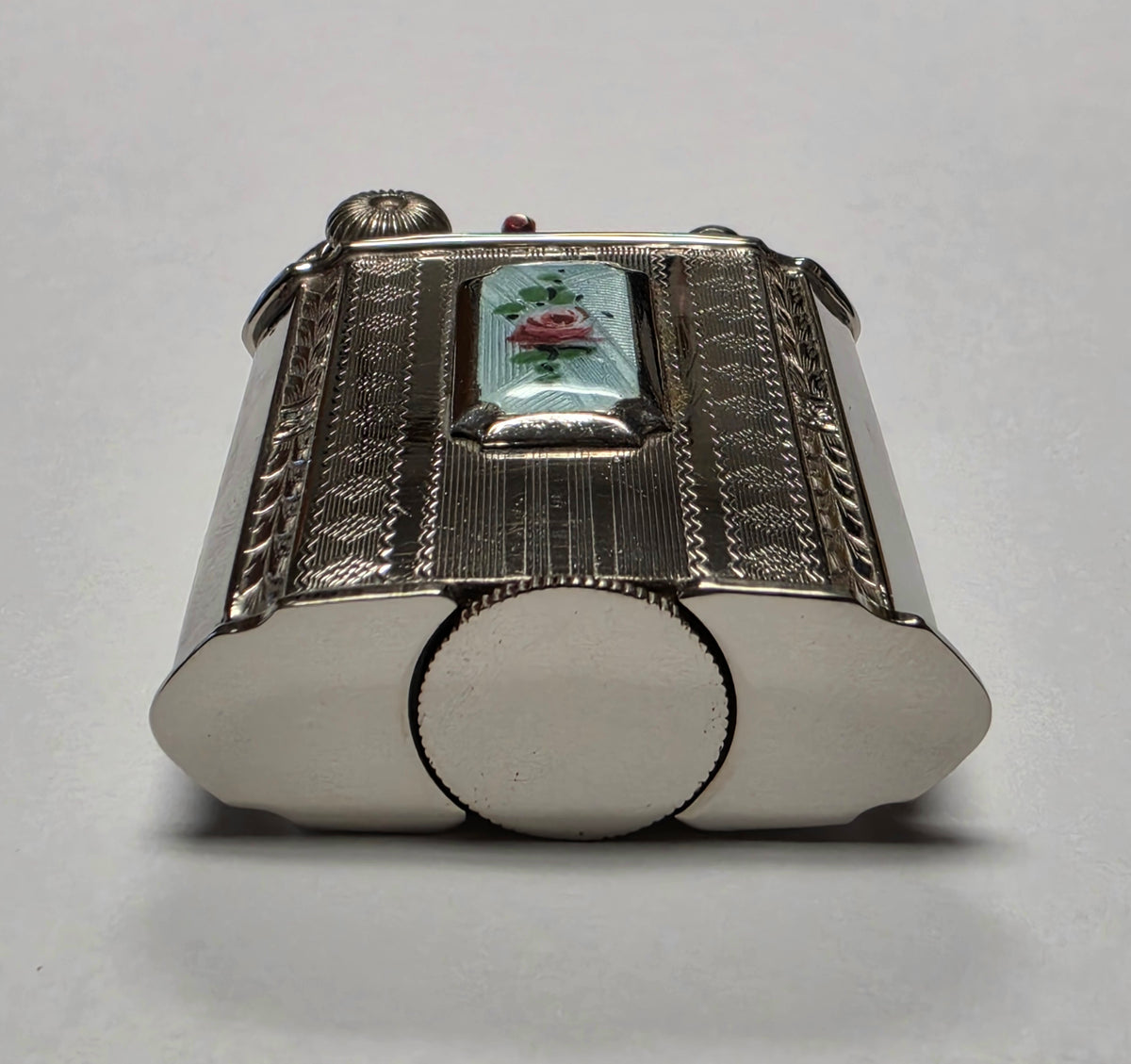 1930s Evans Cloisonne-Enameled Floral Pocket Lighter
