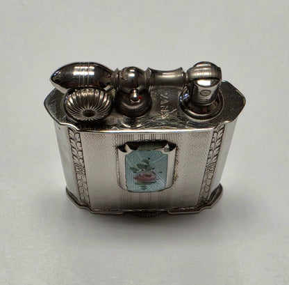 1930s Evans Cloisonne-Enameled Floral Pocket Lighter