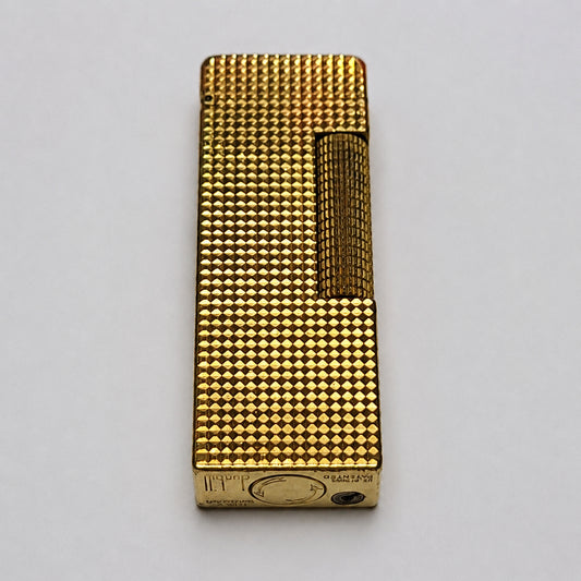 1960s Alfred Dunhill Rollagas Gold Plated & Hobnail Lighter